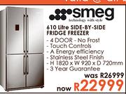 Smeg 610 Litre Side-By-Side Fridge Freezer