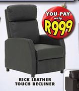 Black Leather Touch Recliner
