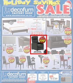 Decofurn Cape Town : Holiday Savings Sale (Valid until 24 Dec 2013), page 1