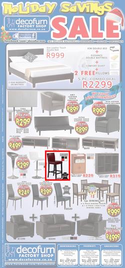 Decofurn Johannesburg : Holiday Savings Sale (Valid until 24 Dec 2013), page 1