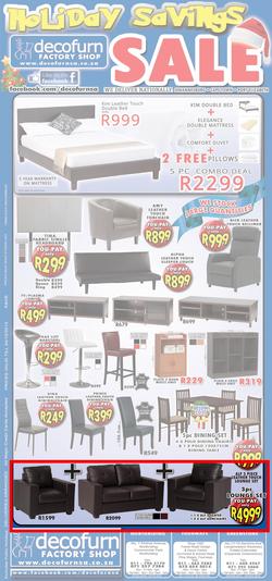 Decofurn Johannesburg : Holiday Savings Sale (Valid until 24 Dec 2013), page 1