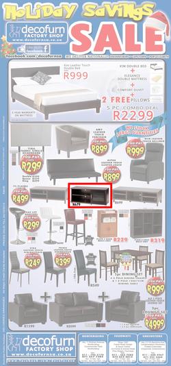 Decofurn Johannesburg : Holiday Savings Sale (Valid until 24 Dec 2013), page 1