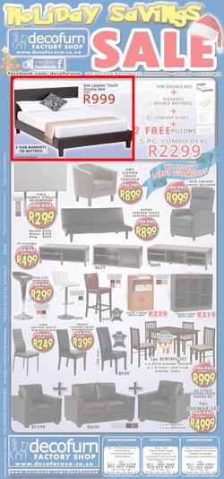 Decofurn Johannesburg : Holiday Savings Sale (Valid until 24 Dec 2013), page 1
