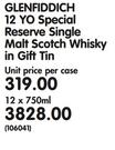 Glenfiddich 12 YO Special Reserve Single Malt Scotch Whisky In Gift Tin-12x750ml