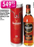 Glenfiddich 15 YO Solera Reserve Single Malt Scotch Whisky In Gift Tin-750ml