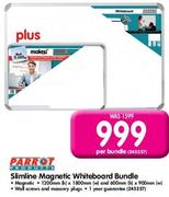 Parrot Slimline Magnetic Whiteboard Bundle