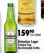 Heineken Lager Premium Beer Non-Returnable Bottles-24 x 330ml