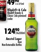 Amstel Lager Beer Non-Returnable Bottles-24 x 330ml