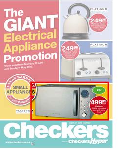 Checkers KZN : Electrical Appliance (23 Apr - 6 May), page 1