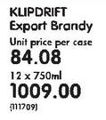 Klipdrift Export Brandy-12 x 750ml