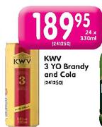KWV 3 YO Brandy And Cola-24x330ml