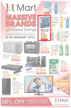 Jet Mart : Massive Brands & Massive Savings (15 Jan - 18 Jan 2014), page 1
