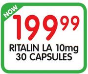 Ritalin LA 10mg-30 Capsules