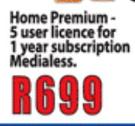 Microsoft Office 365 Home Premium 5 User Licence For 1 Year Subscription Medialess