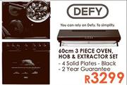 Defy 60Cm 3 Piece Oven, Hob & Extractor Set