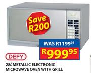 Defy 28Ltr Metallic Electronic Microwave Oven With Grill