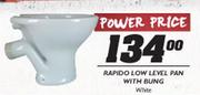 Rapido Low Level Pan With Bung White