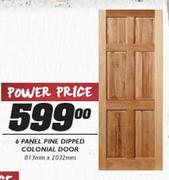 6 Panel Pine Dipped Colonial Door-813mmx2032mm