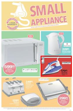 Checkers Eastern Cape : Small Appliance (27 Jan - 2 Feb 2014), page 1