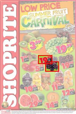Shoprite Eastern Cape : Low Price Summer Fruit Carnival (28 Jan - 5 Feb 2014), page 1