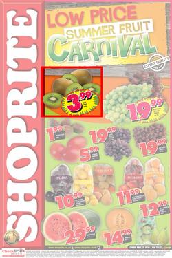 Shoprite Eastern Cape : Low Price Summer Fruit Carnival (28 Jan - 5 Feb 2014), page 1