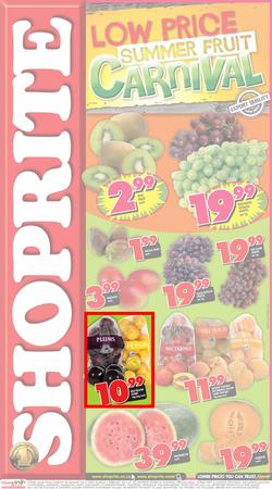 Shoprite Gauteng : Low Price Summer Fruit Carnival (28 Jan - 2 Feb 2014), page 1