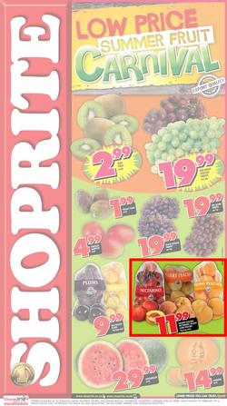 Shoprite KZN : Low Price Summer Fruit Carnival (28 Jan - 2 Feb 2014), page 1