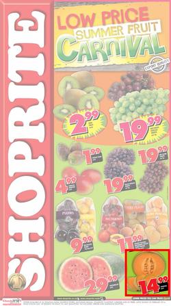 Shoprite KZN : Low Price Summer Fruit Carnival (28 Jan - 2 Feb 2014), page 1