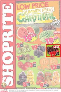 Shoprite Western Cape : Low Price Summer Fruit Carnival (28 Jan - 2 Feb 2014), page 1