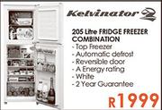 Kelvinator 205Ltr Fridge Freezer Combination-Each