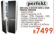 Perfekt 500Ltr 4 Door Side By Side Fridge Freezer