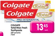 Colgate Total/Max Fresh Toothpaste All Variants-750ml Each