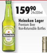 Heinken Lager Premium Beer In Non Returnable Bottles-24x330ml