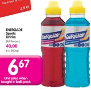 Energade Sports Drinks(All Flavours)-6x500Ml