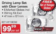 Eco Tech Driving Lamp Set With Clear Lenses ECT.HY18032-Per Set