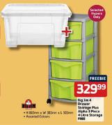 Big Jim 4 Drawer Storage Plus Alpha 3 Piece 4Ltr Storage Free