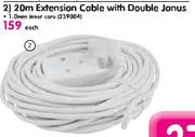 Ellies 20m Extension Cable With Double Janus