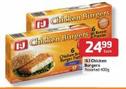 I&J Chicken Burgers Assorted-400g Each