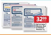 Pnp No Name Chicken, Red Or Smoked Viennas-1kg Each