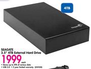 Seagate 3.5" 4TB External Hard Drive
