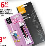 PnP Stretch & Stick 100G Or Clear Adhesive-25Ml Each