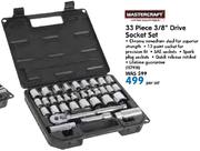 Mastercraft 33 Piece 3/8" Drive Socket Set-Per Set