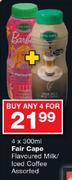 Fair Cape Flavoured Milk/Iced Coffee Assorted-4 x 300ml
