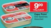 Cape Point Sild Sardines Assorted-106g Each
