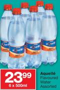 Aquelle Flavoured Water Assorted-6x500Ml