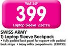 Swiss Army Laptop Sleeve Backpack