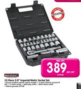 Mastercraft 33 Piece 3/8" Imperial/Metric Socket Set-Per Set