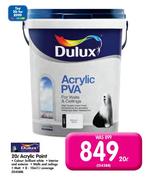 Dulux 20Ltr Acrylic Paint-Each
