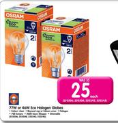 Osram 77W Or 46W Eco Halogen Globes-Each
