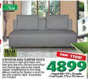 H&H Collection 3 Division Joan Sleeper Couch-Each